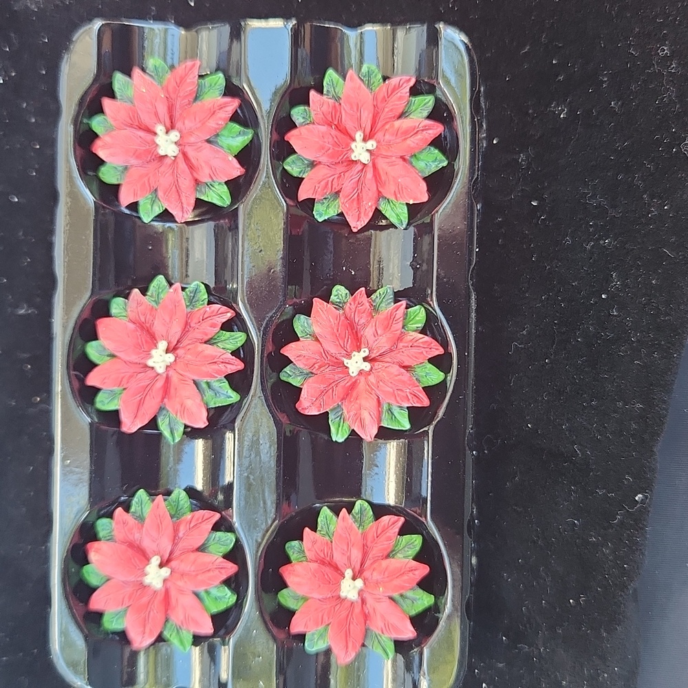Princess House Poinsetta Floral‎ Candle Pins